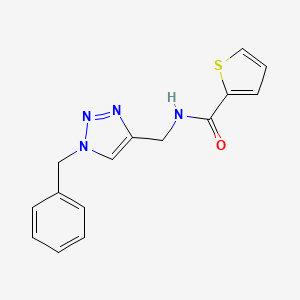 molecular formula C15H14N4OS B2742137 N-[(1-Benzyltriazol-4-yl)methyl]thiophene-2-carboxamide CAS No. 2379996-55-9