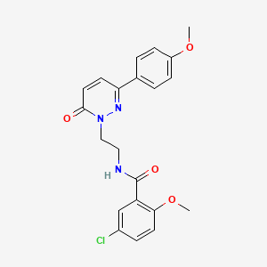 molecular formula C21H20ClN3O4 B2742142 5-氯-2-甲氧基-N-(2-(3-(4-甲氧基苯基)-6-氧代吡啶并[6H]-基)乙基)苯甲酰胺 CAS No. 921849-74-3