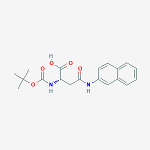 molecular formula C19H22N2O5 B2742148 (2S)-2-[(2-Methylpropan-2-yl)oxycarbonylamino]-4-(naphthalen-2-ylamino)-4-oxobutanoic acid CAS No. 2055114-62-8