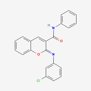 molecular formula C22H15ClN2O2 B2742149 (2Z)-2-[(3-chlorophenyl)imino]-N-phenyl-2H-chromene-3-carboxamide CAS No. 1327176-73-7