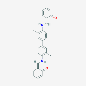 molecular formula C28H24N2O2 B274215 (6Z)-6-[[2-methyl-4-[3-methyl-4-[[(E)-(6-oxocyclohexa-2,4-dien-1-ylidene)methyl]amino]phenyl]anilino]methylidene]cyclohexa-2,4-dien-1-one 
