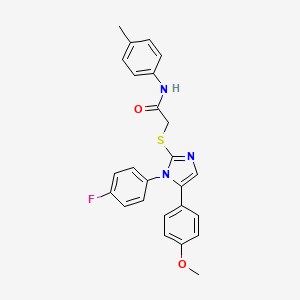 2-((1-(4-fluorophenyl)-5-(4-methoxyphenyl)-1H-imidazol-2-yl)thio)-N-(p-tolyl)acetamide