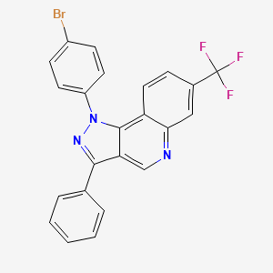 molecular formula C23H13BrF3N3 B2742156 1-(4-bromophenyl)-3-phenyl-7-(trifluoromethyl)-1H-pyrazolo[4,3-c]quinoline CAS No. 901044-82-4