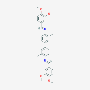 molecular formula C32H32N2O4 B274217 N,N'-bis[(E)-(3,4-dimethoxyphenyl)methylidene]-3,3'-dimethylbiphenyl-4,4'-diamine 
