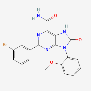 2-(3-bromophenyl)-9-(2-methoxyphenyl)-8-oxo-8,9-dihydro-7H-purine-6-carboxamide