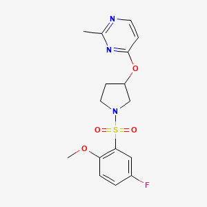 4-{[1-(5-Fluoro-2-methoxybenzenesulfonyl)pyrrolidin-3-yl]oxy}-2-methylpyrimidine