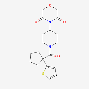 4-(1-(1-(Thiophen-2-yl)cyclopentanecarbonyl)piperidin-4-yl)morpholine-3,5-dione