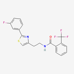 molecular formula C19H14F4N2OS B2742188 N-[2-[2-(3-fluorophenyl)-1,3-thiazol-4-yl]ethyl]-2-(trifluoromethyl)benzamide CAS No. 933230-66-1