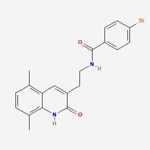 molecular formula C20H19BrN2O2 B2742189 4-bromo-N-[2-(5,8-dimethyl-2-oxo-1H-quinolin-3-yl)ethyl]benzamide CAS No. 851406-81-0