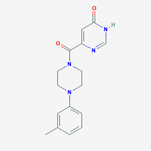 molecular formula C16H18N4O2 B2742191 (6-Hydroxypyrimidin-4-yl)(4-(m-tolyl)piperazin-1-yl)methanone CAS No. 2034632-89-6