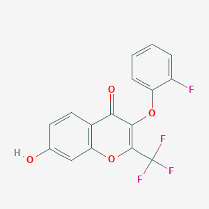 molecular formula C16H8F4O4 B2742198 3-(2-Fluoro-phenoxy)-7-hydroxy-2-trifluoromethyl-chromen-4-one CAS No. 315234-40-3