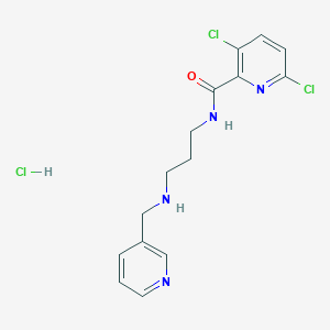 molecular formula C15H17Cl3N4O B2742207 3,6-Dichloro-N-[3-(pyridin-3-ylmethylamino)propyl]pyridine-2-carboxamide;hydrochloride CAS No. 1645538-44-8