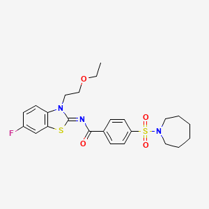 (Z)-4-(azepan-1-ylsulfonyl)-N-(3-(2-ethoxyethyl)-6-fluorobenzo[d]thiazol-2(3H)-ylidene)benzamide