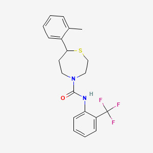 molecular formula C20H21F3N2OS B2742212 7-(邻甲苯基)-N-(2-(三氟甲基)苯基)-1,4-噻吩环庚烷-4-羧酰胺 CAS No. 1705510-95-7