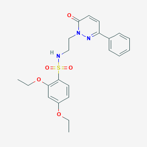 molecular formula C22H25N3O5S B2742217 2,4-二乙氧基-N-(2-(6-氧代-3-苯基吡啶并[1(6H)-基]乙基)苯基磺酰胺 CAS No. 921831-38-1
