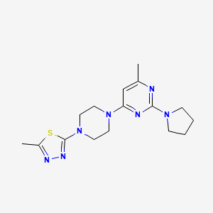 molecular formula C16H23N7S B2742222 2-Methyl-5-[4-(6-methyl-2-pyrrolidin-1-ylpyrimidin-4-yl)piperazin-1-yl]-1,3,4-thiadiazole CAS No. 2415454-28-1