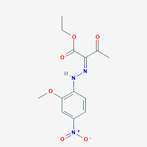 molecular formula C13H15N3O6 B274223 ethyl (2Z)-2-[(2-methoxy-4-nitrophenyl)hydrazinylidene]-3-oxobutanoate 