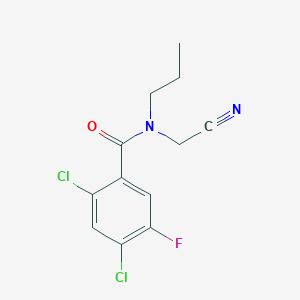 molecular formula C12H11Cl2FN2O B2742241 2,4-dichloro-N-(cyanomethyl)-5-fluoro-N-propylbenzamide CAS No. 1389237-10-8