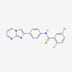 molecular formula C19H12BrClN4O B2742243 5-溴-2-氯-N-(4-咪唑并[1,2-a]嘧啶-2-基苯基)苯甲酰胺 CAS No. 862811-33-4