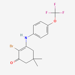 2-Bromo-5,5-dimethyl-3-((4-(trifluoromethoxy)phenyl)amino)cyclohex-2-EN-1-one
