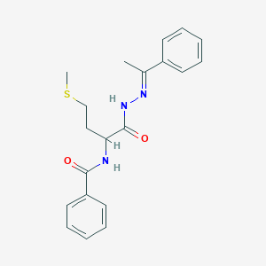 molecular formula C20H23N3O2S B274225 N-[3-Methylsulfanyl-1-(1-phenyl-ethylidene-hydrazinocarbonyl)-propyl]-benzamide 