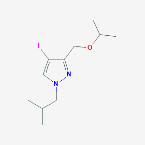 molecular formula C11H19IN2O B2742262 4-iodo-1-isobutyl-3-(isopropoxymethyl)-1H-pyrazole CAS No. 1856094-62-6