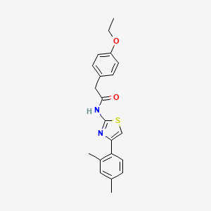 molecular formula C21H22N2O2S B2742264 N-[4-(2,4-dimethylphenyl)-1,3-thiazol-2-yl]-2-(4-ethoxyphenyl)acetamide CAS No. 923371-32-8