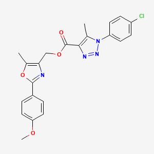 molecular formula C22H19ClN4O4 B2742270 [2-(4-methoxyphenyl)-5-methyl-1,3-oxazol-4-yl]methyl 1-(4-chlorophenyl)-5-methyl-1H-1,2,3-triazole-4-carboxylate CAS No. 946302-78-9