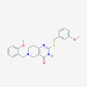 molecular formula C23H25N3O3S B2742278 6-(2-methoxybenzyl)-2-((3-methoxybenzyl)thio)-5,6,7,8-tetrahydropyrido[4,3-d]pyrimidin-4(3H)-one CAS No. 1113123-14-0