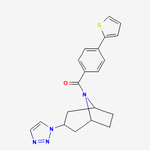molecular formula C20H20N4OS B2742280 8-[4-(噻吩-2-基)苯甲酰]-3-(1H-1,2,3-三唑-1-基)-8-氮杂双环[3.2.1]辛烷 CAS No. 2191266-41-6