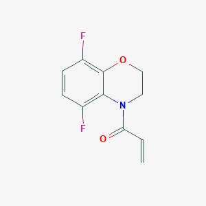 molecular formula C11H9F2NO2 B2742281 1-(5,8-Difluoro-2,3-dihydro-1,4-benzoxazin-4-yl)prop-2-en-1-one CAS No. 2196017-49-7