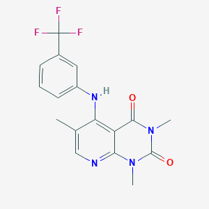 molecular formula C17H15F3N4O2 B2742306 1,3,6-三甲基-5-((3-(三氟甲基)苯基)氨基)吡啶并[2,3-d]嘧啶-2,4(1H,3H)-二酮 CAS No. 946357-58-0