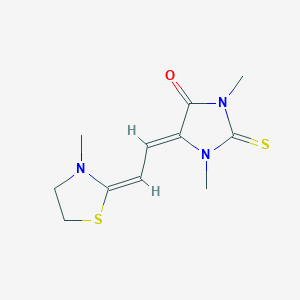 molecular formula C11H15N3OS2 B274231 1,3-Dimethyl-5-[2-(3-methyl-1,3-thiazolidin-2-ylidene)ethylidene]-2-thioxo-4-imidazolidinone 