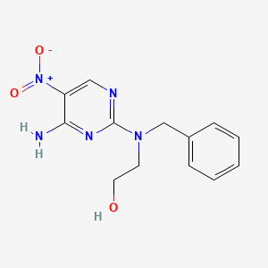 molecular formula C13H15N5O3 B2742310 2-((4-Amino-5-nitropyrimidin-2-yl)(benzyl)amino)ethanol CAS No. 1286706-34-0