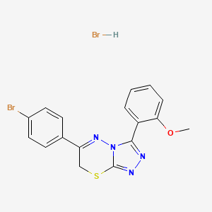 molecular formula C17H14Br2N4OS B2742319 6-(4-bromophenyl)-3-(2-methoxyphenyl)-7H-[1,2,4]triazolo[3,4-b][1,3,4]thiadiazine hydrobromide CAS No. 1179466-24-0