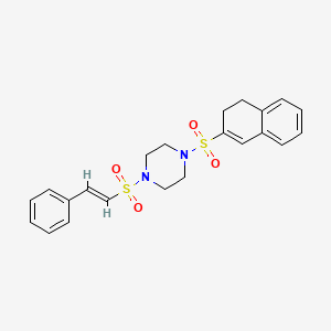 1-(3,4-dihydronaphthalen-2-ylsulfonyl)-4-[(E)-2-phenylethenyl]sulfonylpiperazine