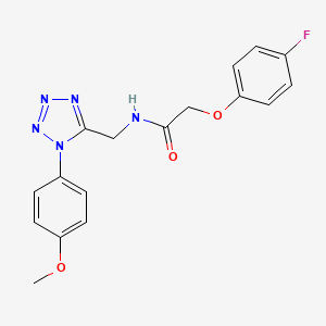 molecular formula C17H16FN5O3 B2742329 2-(4-氟苯氧基)-N-((1-(4-甲氧基苯基)-1H-四唑-5-基)甲基)乙酰胺 CAS No. 897614-84-5