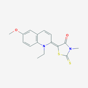 molecular formula C16H16N2O2S2 B274233 5-(1-ethyl-6-methoxy-2(1H)-quinolinylidene)-3-methyl-2-thioxo-1,3-thiazolidin-4-one 
