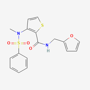 molecular formula C17H16N2O4S2 B2742330 N-(furan-2-ylmethyl)-3-[methyl(phenylsulfonyl)amino]thiophene-2-carboxamide CAS No. 1226444-41-2