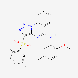 molecular formula C25H23N5O3S B2742344 3-[(2,5-dimethylphenyl)sulfonyl]-N-(2-methoxy-5-methylphenyl)[1,2,3]triazolo[1,5-a]quinazolin-5-amine CAS No. 899761-47-8