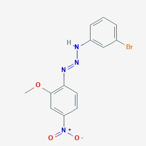 molecular formula C13H11BrN4O3 B274235 1-(3-Bromophenyl)-3-(2-methoxy-4-nitrophenyl)triazene 