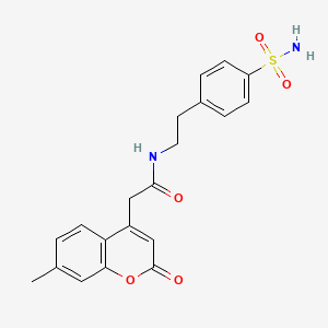 molecular formula C20H20N2O5S B2742352 2-(7-methyl-2-oxo-2H-chromen-4-yl)-N-(4-sulfamoylphenethyl)acetamide CAS No. 919860-28-9