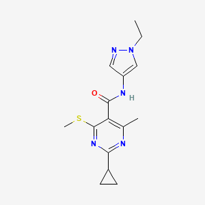 2-Cyclopropyl-N-(1-ethylpyrazol-4-yl)-4-methyl-6-methylsulfanylpyrimidine-5-carboxamide