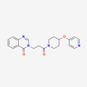 molecular formula C21H22N4O3 B2742355 3-(3-酮基-3-(4-(吡啶-4-氧基)哌啶-1-基)丙基)喹唑啉-4(3H)-酮 CAS No. 2034251-72-2