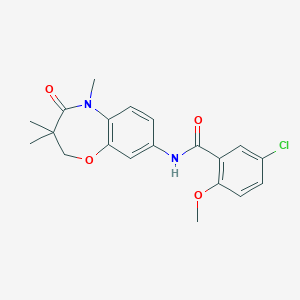 molecular formula C20H21ClN2O4 B2742357 5-chloro-2-methoxy-N-(3,3,5-trimethyl-4-oxo-2,3,4,5-tetrahydrobenzo[b][1,4]oxazepin-8-yl)benzamide CAS No. 921867-71-2