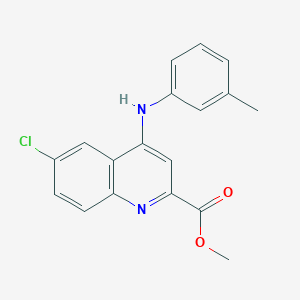 molecular formula C18H15ClN2O2 B2742358 Methyl 6-chloro-4-(m-tolylamino)quinoline-2-carboxylate CAS No. 1206992-57-5