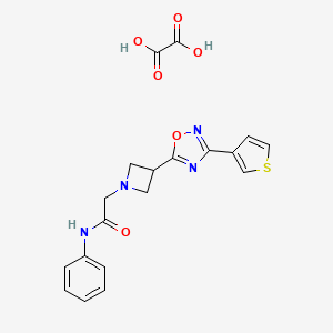 molecular formula C19H18N4O6S B2742360 N-苯基-2-(3-(3-(噻吩-3-基)-1,2,4-噁二唑-5-基)吖啶-1-基)乙酰胺 草酸盐 CAS No. 1396792-33-8