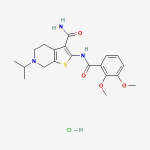 molecular formula C20H26ClN3O4S B2742372 2-(2,3-Dimethoxybenzamido)-6-isopropyl-4,5,6,7-tetrahydrothieno[2,3-c]pyridine-3-carboxamide hydrochloride CAS No. 1216433-55-4
