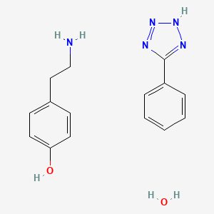 molecular formula C15H19N5O2 B2742385 4-(2-aminoethyl)phenol 5-phenyl-2H-1,2,3,4-tetrazole hydrate CAS No. 327182-78-5