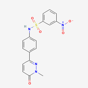molecular formula C17H14N4O5S B2742387 N-(4-(1-methyl-6-oxo-1,6-dihydropyridazin-3-yl)phenyl)-3-nitrobenzenesulfonamide CAS No. 941979-49-3